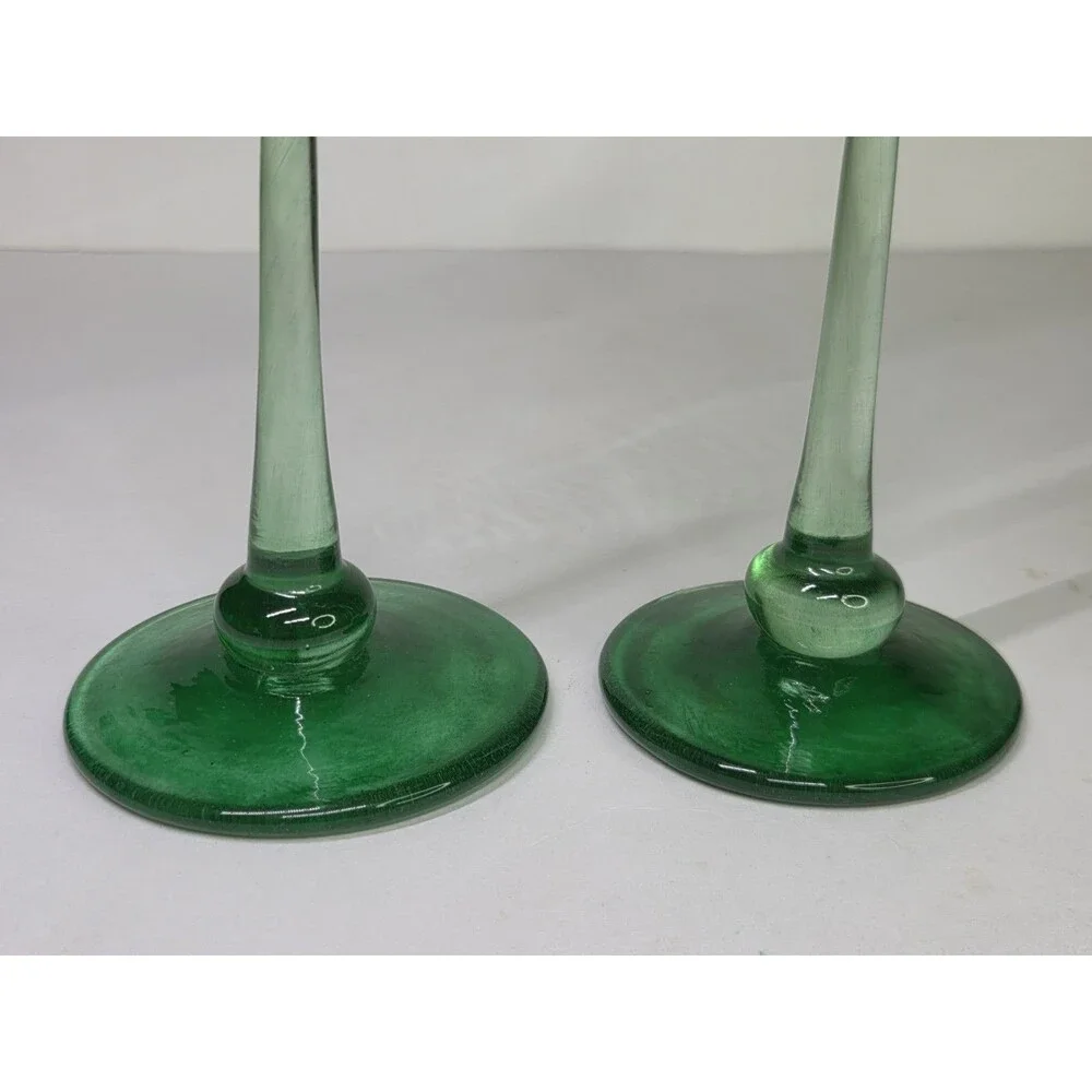 Pair Vintage Hand Blown Brioni Glass The Perfect Lie Champagne Flutes Golf Ball